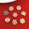 Cuentas espaciadoras pequeñas con forma de flor de esmalte, accesorios de aceite de gota de oro antiguo, joyería artesanal, pulsera, accesorios de pulsera, cuentas espaciadoras, cuentas sueltas