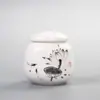 Miniatura Cerámica Pequeño Recipiente para Té Portátil Sellado Tarro de Almacenamiento para Polvo de Incienso y Ungüento, Caja de Empaque Vacía para Té Verde, Universal