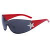 Gafas de sol para chicas populares Y2K del Milenio Europeo y Americano Gafas de aviador integradas Gafas de estrella de cinco puntas Transfronterizas