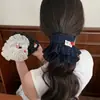 Goma para el pelo tipo scrunchie con volantes, lunares y corazón estilo coreano para mujer, sujetador de pelo grande fresco y dulce, accesorio versátil para el pelo para mujer