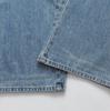 58208-25 Outono Novo Americano Retrô Estreito Reto Casual Bolso Traseiro com Aba Solto Jeans Longo