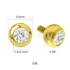 Conjunto Banhado a Ouro em Liga de Titânio F136 com Brincos de Tarraxa com Diamantes para Mulheres Parafuso Interno Cicatrização de Piercing na Orelha Tarraxa de Concha Tarraxa de Lábio Acessórios de Piercing Transfronteiriços