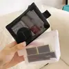 Bolsa de Malla de Color Sólido para Almacenamiento de Nailon Portátil para Labiales Cosméticos Monedero Llavero Portatarjetas de Autobús
