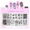 2026 Placa de Aço para Nail Art Transfronteiriça Modelo de Transferência para Unhas Estampa Floral de Primavera Padrão de Cobra Rombos Geométricos Venda Quente Atacado