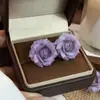 Aretes Colgantes de Moda Sencillos con Flor de Resina y Aguja de Plata Aretes Frescos Dulces de Nicho Aretes de Lujo Ligero de Alta Gama para Mujeres