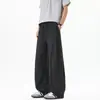 Calça Risca de Giz Relaxada Estilo Férias Preguiçosas para Homens, Verão Fina Estilo Old Money, Calça Wide Leg Fluida