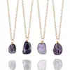 Collar con Colgante Nuevo Original de Piedra Natural Amethysta Irregular Ojo de Tigre Piedra Original Hecho a Mano Colgante Enrollado de Amazon