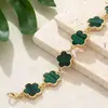 Conjunto de Joyería de Pulsera con Dijes de Estampado de Leopardo Clásico y Trébol de Cinco Hojas, Moda Bohemia Transfronteriza Europea y Americana, con Múltiples Opciones para Elegir
