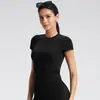 Camiseta de Yoga Cruzada de Manga Corta Cepillada para Mujer, Camiseta Deportiva Elástica de Secado Rápido Transpirable de Manga Corta, Top Casual para Fitness