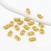 Cuentas Barril de Zirconia Micropavimentadas Chapadas en Oro de 18 Quilates Conservantes del Color, Agujero Pasante, Pulsera de Cristal de Cintura Pequeña, Cuentas Espaciadoras para DIY, C45