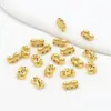 Cuentas Barril de Zirconia Microincrustada en Oro Real de 18K que Conserva el Color, Pulsera de Cristal de Cintura Pequeña con Agujero Pasante, Cuentas Espaciadoras DIY C45