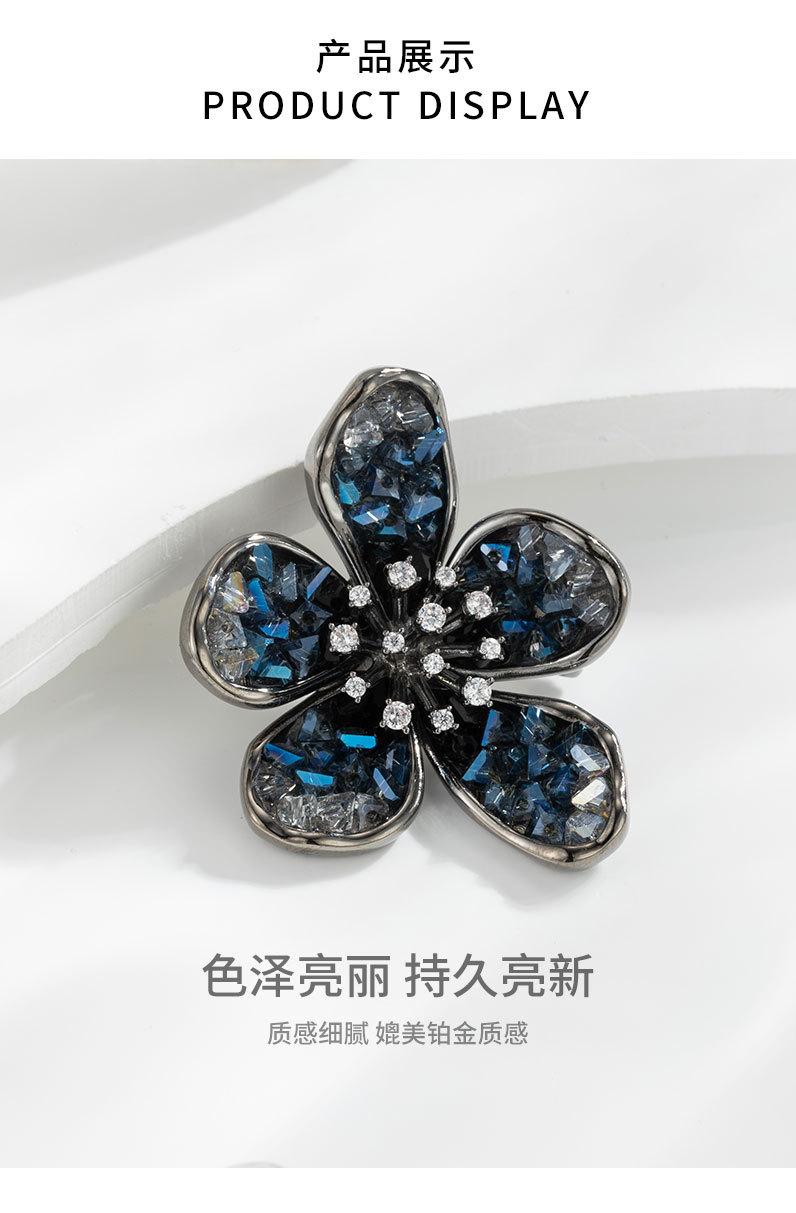 复古优雅水晶花朵胸针小众轻奢风高级感花朵胸花新品潮