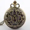 Comercio exterior personalidad retro nostálgico cobre PAPÁ hueco reloj de bolsillo al por mayor unisex grande de alta gama reloj de collar