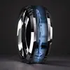 Anillo de Acero Inoxidable de Moda Nuevo de 8 mm, Anillos de Pareja con Textura de Glaciar, Anillo Personalizado de Alta Gama de Moda para Hombre