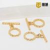14K envolto em ouro cor-preservando otbuckle cobre banhado a ouro redondo pérola colar clipe artesanal DIY geométrica pulseira jóias fivela