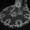 Vestido de Novia con Cola Larga, Velo de Novia con Apliques de Encaje, Tocado de Novia, Velo Largo de Una Sola Capa Estilo Bosque Venta al Por Mayor