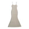Vestido de Verão 2024 Novo Estilo Americano Kardashian Estilo Ins de Alça Longa Cauda de Peixe Feminino Cintura Embalada Quadril Vestido Sexy