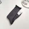 Calcetines coreanos Balcover de algodón de media pantorrilla con volantes de color liso para mujer, calcetines finos y holgados, agente de compras Ins Dongdaemun