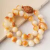 Pulsera de Raíz de Bodhi Tostada al Carbón Original Ecológica Envejecida Doble Círculo 1.2 DIY Dios de la Riqueza Estilo Antiguo Pulsera de Juguete Venta al por Mayor