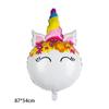 Globo de Animal de Dibujos Animados de Pie 3D Ensamblado Decoración de Fiesta de Cumpleaños Globo de Papel de Aluminio con Forma de Cabeza de Unicornio