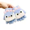 Guantes de medio dedo, abatibles, de invierno, para niños, bonitos y cálidos, con hilo de felpa.