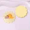 Dibujo Animado Dinosaurio Pequeño Encaje Parche Redondo de Resina Accesorios para el Cabello DIY Pinza para el Borde del Cabello Roto Funda de Teléfono Móvil Imán para Refrigerador Accesorios de Joyería