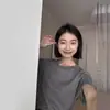 Entrega en una sola pieza camiseta de algodón gris para hombro top de mujer verano simple holgado combinable estilo coreano básico manga corta