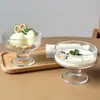 Tazón para Postre, Tazón para Yogur, Tazón Alto en Forma de Bola, Alto Valor Estético, Estilo Batido de Leche con Helado, Copa para Mousse, Copa para Pudín de Helado, Vidrio