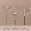 Candelabro de rayas de patas altas de estilo europeo, decoración del hogar, suministros para bodas, cenas románticas a la luz de las velas, accesorios para candelabros