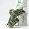 Calça de Lã Masculina de Perna Larga Estilo Solto Preguiçoso Transfronteiriça Nova Tendência de Calças Casuais Xadrez Masculinas para Primavera e Outono