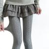 Leggings de Lana Cálidos con Patrón Vertical de Ocho de Figura Retro Otoño e Invierno Color Café Versátiles Calcetines de Red Grises Calcetines de Primavera y Otoño