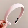 Diadema de ala ancha de moda 2025 para mujer con corona alta, accesorio para el cabello rosa dulce para lavarse la cara