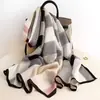 Bufanda Nueva de Seda Simulada, Bufanda Larga de Brocado, Moda Primavera y Otoño, Versátil Chal de Protección Solar de Verano, Turbante