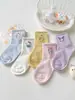 Calcetines para niñas para primavera y otoño, calcetines de tubo medio de dibujos animados lindos para niños, Kuromi, My Melody, Gato KT, calcetines de algodón para niñas de otoño e invierno