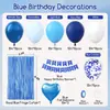 O conjunto de arco de balões azul oceano de luxo leve mais vendido da Amazon com folha de alumínio em formato de coração para decoração de fundo de aniversário de adulto
