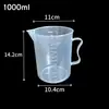 Taza medidora de plástico PP de grado alimenticio para tiendas de té de leche, con escala, transparente, engrosada, resistente a roturas, gran capacidad, taza medidora para hornear