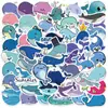 50 Pegatinas Lindas de Ballena de Dibujos Animados, Decorativas Personalizadas para Equipaje Cuaderno, Pegatinas Impermeables Desmontables Sin Repetir