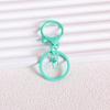 Llavero colgante de tres piezas con hebilla de langosta de ocho caracteres con pintura metálica de color, accesorios de joyería DIY, material para llavero