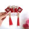 Acessórios de Cabelo de Ano Novo Infantil Adorno de Cabeça Hanfu Roupas Tang Grampo de Cabelo Roupas de Cumprimento de Ano Novo Adorno de Cabeça Grampo de Cabelo para Meninas Estilo Novo 2024