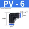 Codo en L de Ángulo Recto de 90 Grados para Tubería de Aire Neumático Pv Conector Rápido de Plástico 4/6/8/10/12mm Conector Rápido