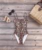 2018 Nuevo traje de baño de una pieza para mujer de AliExpress estampado de leopardo traje de baño sexy traje de baño de una pieza bikini 985