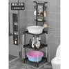 Estante de Lavabo de Pie para Uso Doméstico en Zonas Rurales, Estante de Almacenamiento de Baño Resistente, Organizador Triangular de Múltiples Niveles