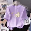 Camiseta de Manga Corta para Niña Algodón Puro Ropa de Verano 2025 Nuevo Estilo Coreano Top de Media Manga Niños Grandes Niñas Ropa para Niños Verano