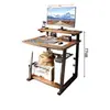 Escritorio de computadora, escritorio pequeño para uso doméstico, mesa mini móvil para portátil de estudio, mesita de noche simple para apartamentos y dormitorios pequeños