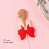 Decoração de Bolo Dia das Mães 2026 Ornamento Laço de Pérola Vista Traseira Feliz Dia das Mães Inserção de Acrílico