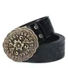 Cinto de Cowboy Ocidental Transfronteiriço, Novo Estilo com Fivela Grande de Cabeça de Touro, Cinto da Moda para Jovens, Cinto para Roupa Exterior Estilo de Rua Americano
