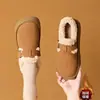 Zapatos Birkenstock Flocados para Mujer 2026 Nuevo Invierno Mujeres Embarazadas sin Cordones Suela Suave Zapatos de Algodón Cálidos Suela Gruesa Mocasines de Lana