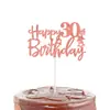 Topper Digital de Pastel de Feliz Cumpleaños con Papel Brillante para Decoración de Pastel de Fiesta de Cumpleaños