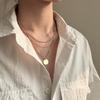 Collar de Estilo INS Simple y Versátil de una Sola Pieza con Capas de Piezas Redondas, Collar Elegante y Delicado para Niñas