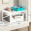 Estante de almacenamiento para impresora de escritorio, organizador multicapa para archivos y papel A4, estante de almacenamiento para copiadora ajustable en altura para oficina en casa